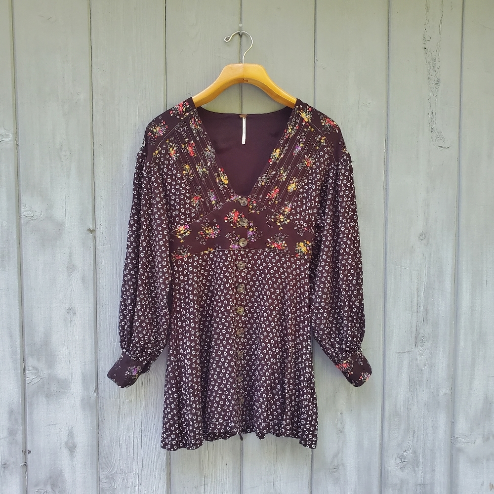 Free People Floral Balloon Sleeve Wonderland Dress - Picture 3 of 16
